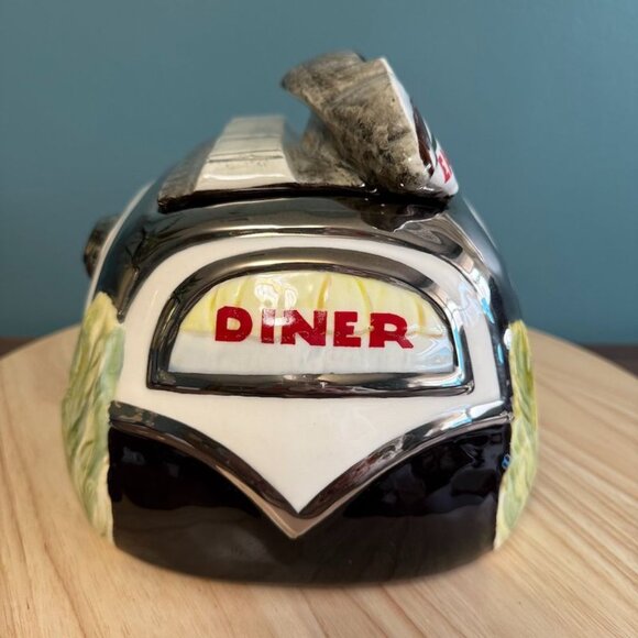 Vintage Henry Cavanagh Harrys Diner Ceramic Cookie Jar Retro Black & White EUC - Picture 5 of 9